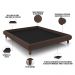 Cama Casal King Base Box Pés de Madeira 210cm Otto P05 Veludo Marrom - Lyam Decor