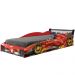 Cama Infantil Com Proteção Lateral E Porta Objetos Quarto Truck Led P04 Preto Vermelho - Lyam Decor