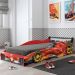 Cama Infantil Com Proteção Lateral E Porta Objetos Quarto Truck P04 Preto Vermelho - Lyam Decor