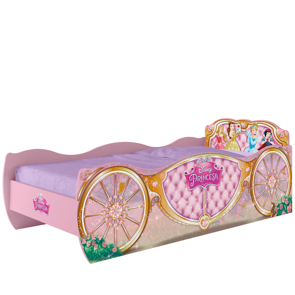 Cama Infantil Com Proteção Lateral Quarto Fantasy P04 Rosa - Lyam Decor
