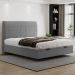 Cama King Baú Flutuante Com Cabeceira 195cm Spazio S04 Linho Cinza - Lyam Decor