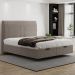Cama King Baú Flutuante Com Cabeceira 195cm Spazio S04 Linho Marrom - Lyam Decor