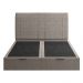 Cama King Baú Flutuante Com Cabeceira 195cm Spazio S04 Linho Marrom - Lyam Decor
