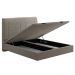 Cama King Baú Flutuante Com Cabeceira 195cm Spazio S04 Linho Marrom - Lyam Decor