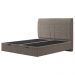 Cama King Baú Flutuante Com Cabeceira 195cm Spazio S04 Linho Marrom - Lyam Decor
