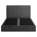 Cama King Baú Flutuante Com Cabeceira 195cm Spazio S04 Linho Preto - Lyam Decor