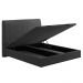 Cama King Baú Flutuante Com Cabeceira 195cm Spazio S04 Linho Preto - Lyam Decor