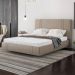 Cama King Flutuante Com Cabeceira 195cm Astra S04 Linho Bege - Lyam Decor