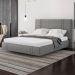 Cama King Flutuante Com Cabeceira 195cm Astra S04 Linho Cinza - Lyam Decor