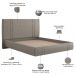 Cama King Flutuante Com Cabeceira 195cm Astra S04 Linho Marrom - Lyam Decor
