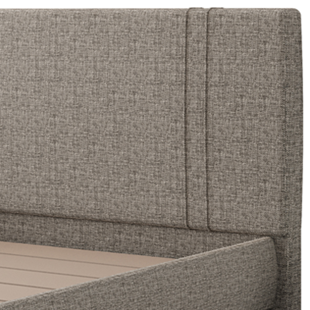 Cama King Flutuante Com Cabeceira 195cm Astra S04 Linho Marrom - Lyam Decor
