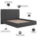 Cama King Flutuante Com Cabeceira 195cm Astra S04 Linho Preto - Lyam Decor