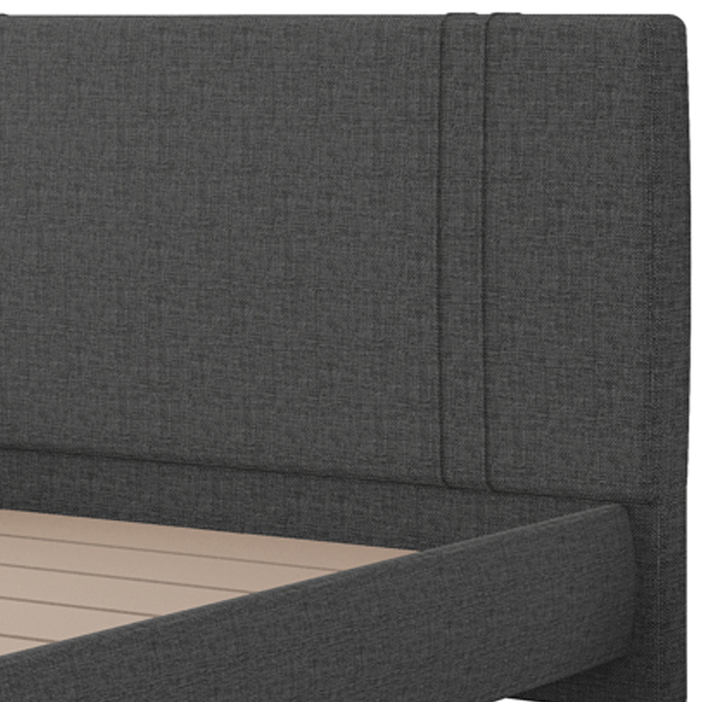 Cama King Flutuante Com Cabeceira 195cm Astra S04 Linho Preto - Lyam Decor