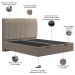 Cama Queen Baú Flutuante Com Cabeceira 160cm Spazio S04 Linho Bege - Lyam Decor