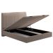 Cama Queen Baú Flutuante Com Cabeceira 160cm Spazio S04 Linho Bege - Lyam Decor