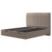 Cama Queen Baú Flutuante Com Cabeceira 160cm Spazio S04 Linho Bege - Lyam Decor