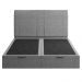 Cama Queen Baú Flutuante Com Cabeceira 160cm Spazio S04 Linho Cinza - Lyam Decor