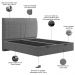 Cama Queen Baú Flutuante Com Cabeceira 160cm Spazio S04 Linho Cinza - Lyam Decor