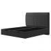 Cama Queen Baú Flutuante Com Cabeceira 160cm Spazio S04 Linho Preto - Lyam Decor