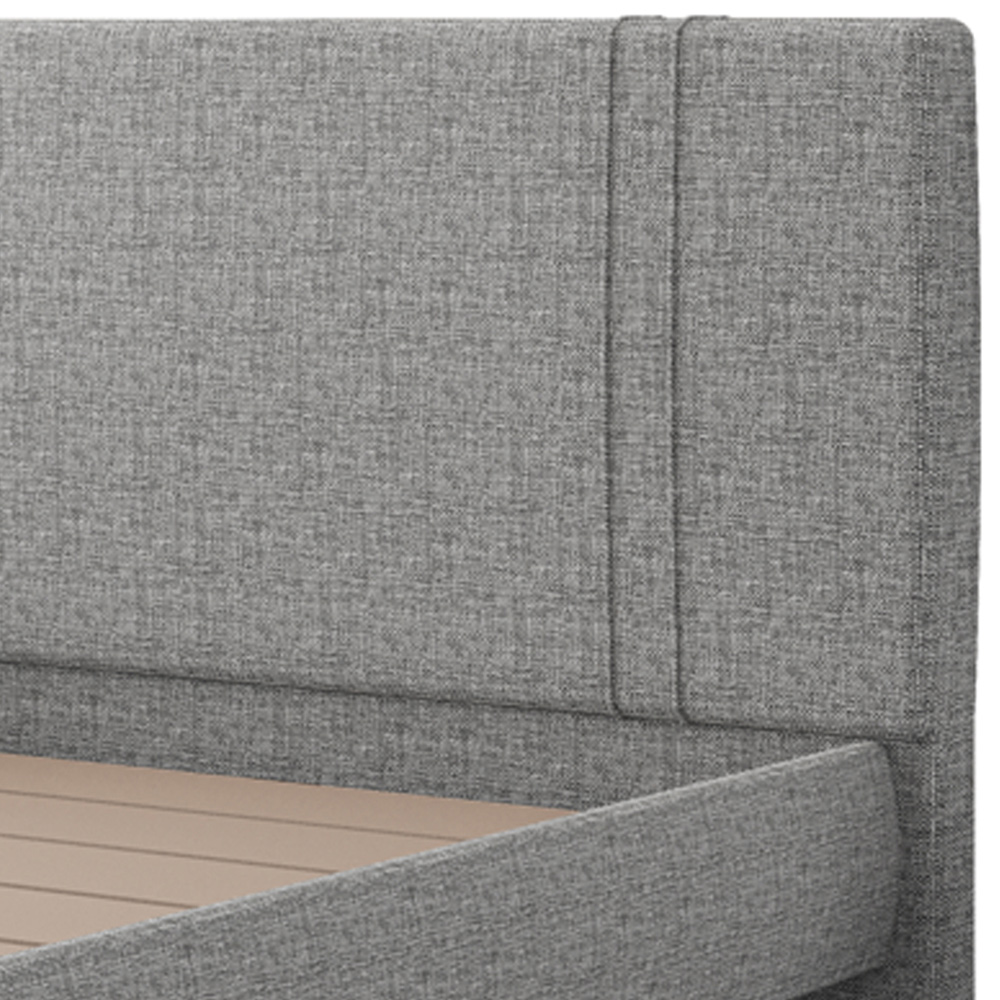 Cama Queen Flutuante Com Cabeceira 160cm Astra S04 Linho Cinza - Lyam Decor