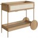 Carrinho Bar Com Porta Taças Industrial Indy A03 Hanover Dourado - Lyam Decor