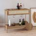 Carrinho Bar Com Porta Taças Industrial Indy A03 Hanover Dourado - Lyam Decor