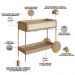 Carrinho Bar Com Porta Taças Industrial Indy A03 Hanover Dourado - Lyam Decor