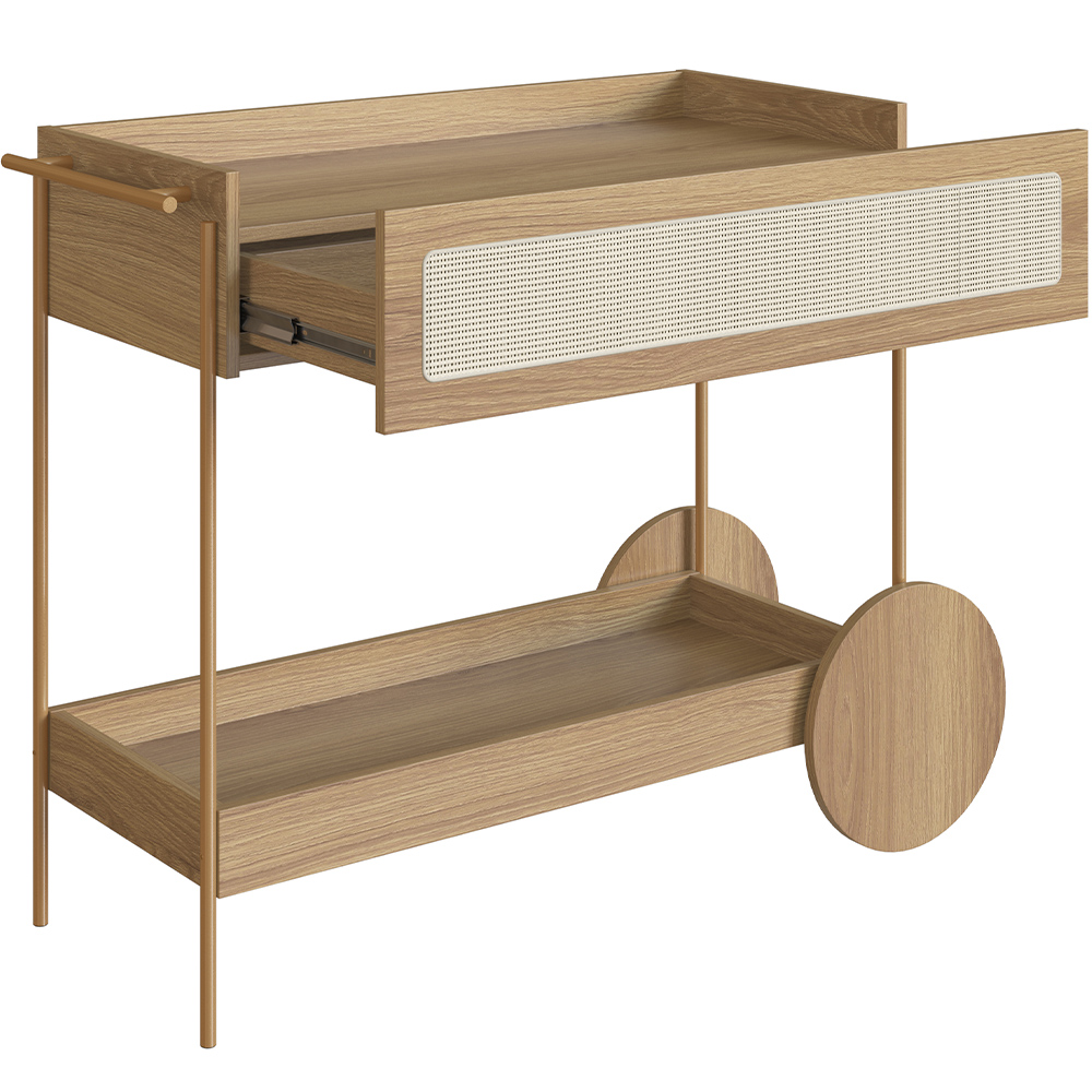 Carrinho Bar Com Porta Taças Industrial Indy A03 Hanover Dourado - Lyam Decor