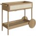 Carrinho Bar Com Porta Taças Pés Madeira Moss A03 Hanover Roble - Lyam Decor