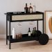Carrinho Bar Com Porta Taças Pés Madeira Moss A03 Nero Preto - Lyam Decor