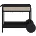 Carrinho Bar Com Porta Taças Pés Madeira Moss A03 Nero Preto - Lyam Decor