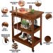 Carrinho Churrasco Gourmet Churrasqueira Com Tábua De Corte W02 Madeira Maciça Imbuia - Lyam Decor