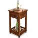 Carrinho Churrasco Mesa 2 Gavetas 90x50 Tábua De Cortes New W02 Madeira Maciça Imbuia - Lyam Decor