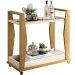 Carrinho Decorativo Para Sala Bar Café Multiuso B01 Belga Off White Carvalho Intense - Lyam Decor