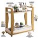 Carrinho Decorativo Para Sala Bar Café Multiuso B01 Belga Off White Carvalho Intense - Lyam Decor