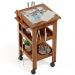 Carrinho de Churrasco Mesa Gourmet Bistrô Cerâmica Churrasqueira W02 Madeira Maciça Imbuia - Lyam Decor