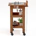 Carrinho de Churrasco Mesa Gourmet Bistrô Cerâmica Churrasqueira W02 Madeira Maciça Imbuia - Lyam Decor