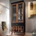 Conjunto Aparador Havana com Espelho Adnet 54cm e Cristaleira B01 Luma Preto Nature - Lyam Decor
