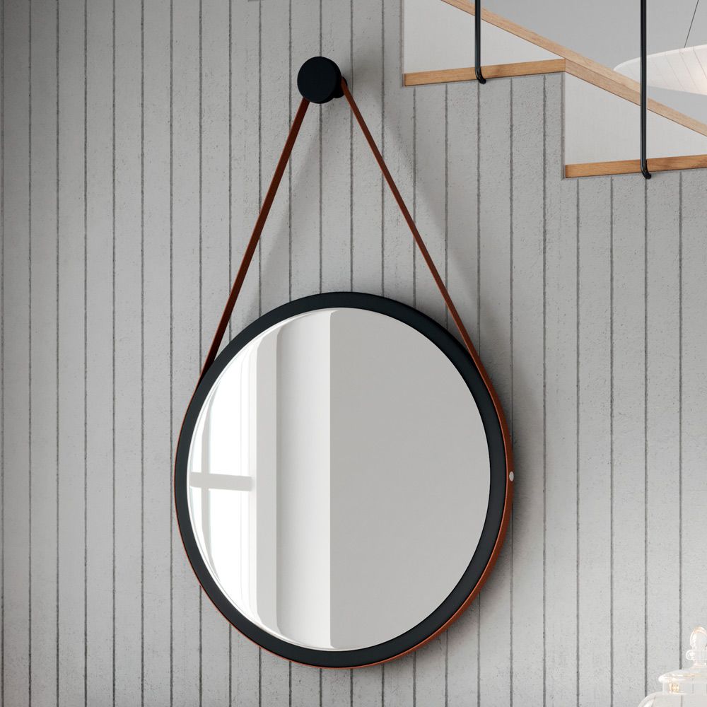 Conjunto Aparador Havana com Espelho Adnet 54cm e Cristaleira B01 Luma Preto Nature - Lyam Decor