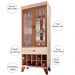 Conjunto Aparador Havana com Espelho Adnet 54cm e Cristaleira Luma B01 Off White Nature - Lyam Decor
