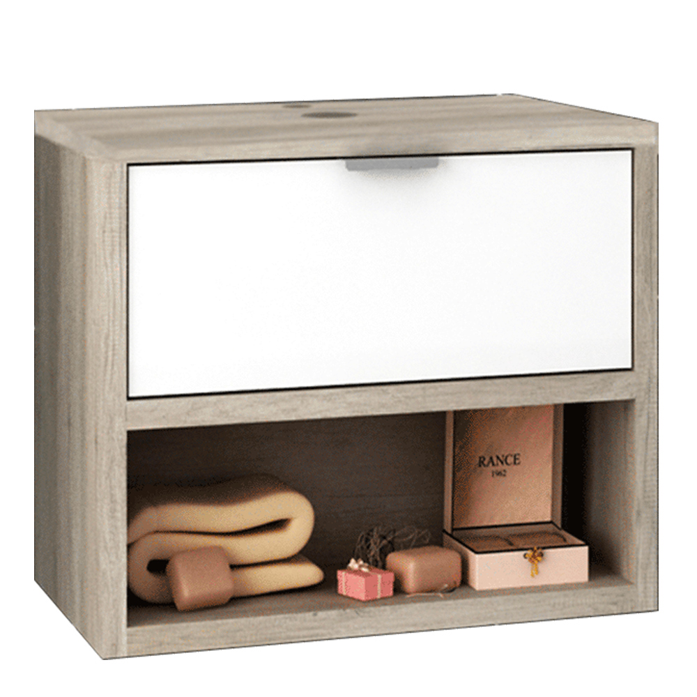 Conjunto Banheiro Gabinete 60cm 01 Gaveta Com Cuba E Espelho Malta B06 Barrique Branco - Lyam Decor