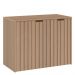 Conjunto Banheiro Gabinete 60cm Com Cuba E Espelho Nice B06 Nogal Noce Amêndoa - Lyam Decor