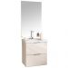Conjunto Banheiro Gabinete 60cm Com Lavatório E Espelho Pietra B06 Branco Brilho - Lyam Decor