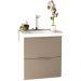 Conjunto Banheiro Gabinete 60cm Com Lavatório E Espelho Pietra B06 Gianduia Brilho - Lyam Decor