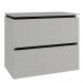 Conjunto Banheiro Gabinete 80cm 03 Gavetas Cuba 45x37 E Espelho Urban B06 Argento Preto - Lyam Decor