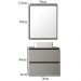 Conjunto Banheiro Gabinete 80cm 3 Gavetas Cuba E Espelho Urban B06 Branco Argento Preto - Lyam Decor