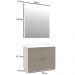 Conjunto Banheiro Gabinete 80cm Com Lavatório E Espelho Pietra B06 Gianduia Brilho - Lyam Decor