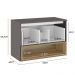 Conjunto Banheiro Gabinete 80cm Com Pés Cuba E Espelho Vicenza B06 Preto Magneto Nogal - Lyam Decor