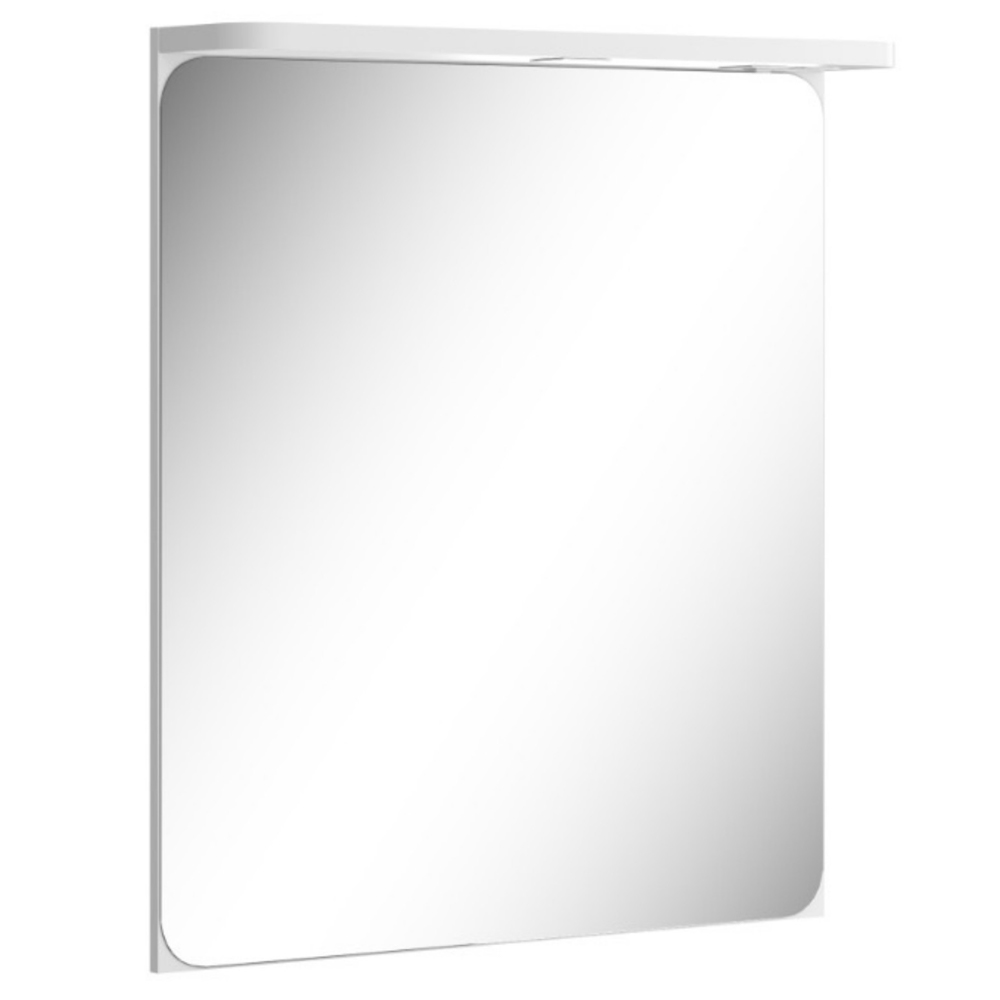Conjunto Banheiro Gabinete Com Cuba e Espelheira Moira B06 Branco Cristal Noce Amêndoa - Lyam Decor