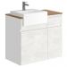 Conjunto Banheiro Gabinete Com Cuba e Espelheira Moira B06 Branco Cristal Noce Amêndoa - Lyam Decor